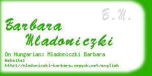barbara mladoniczki business card